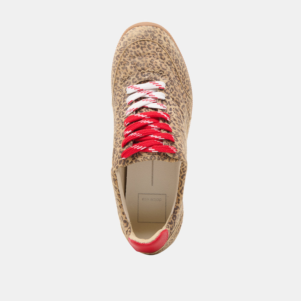 Laini Tan Leopard Printed Suede Sneakers | Dolce Vita Women