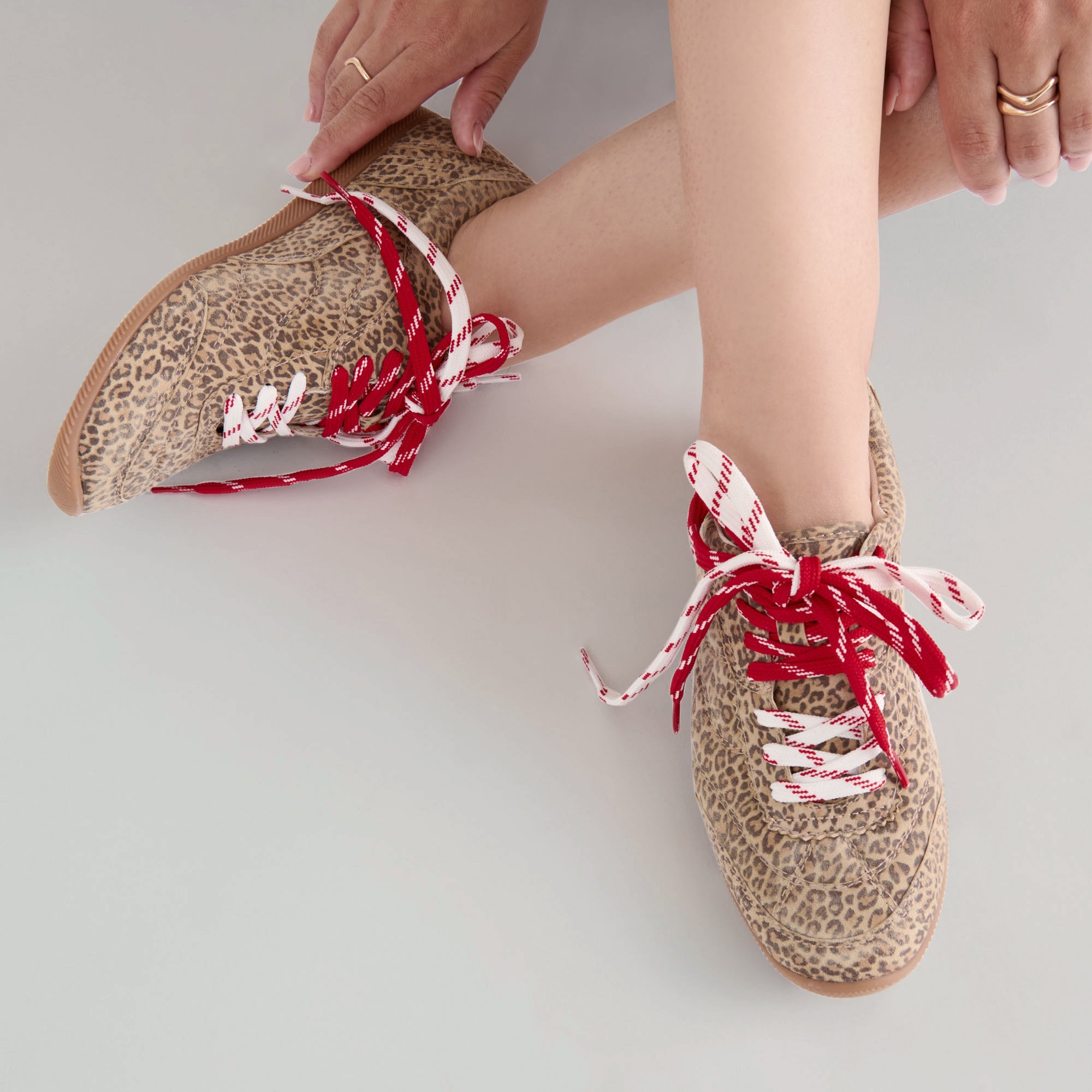 Laini Tan Leopard Printed Suede Sneakers | Dolce Vita Women