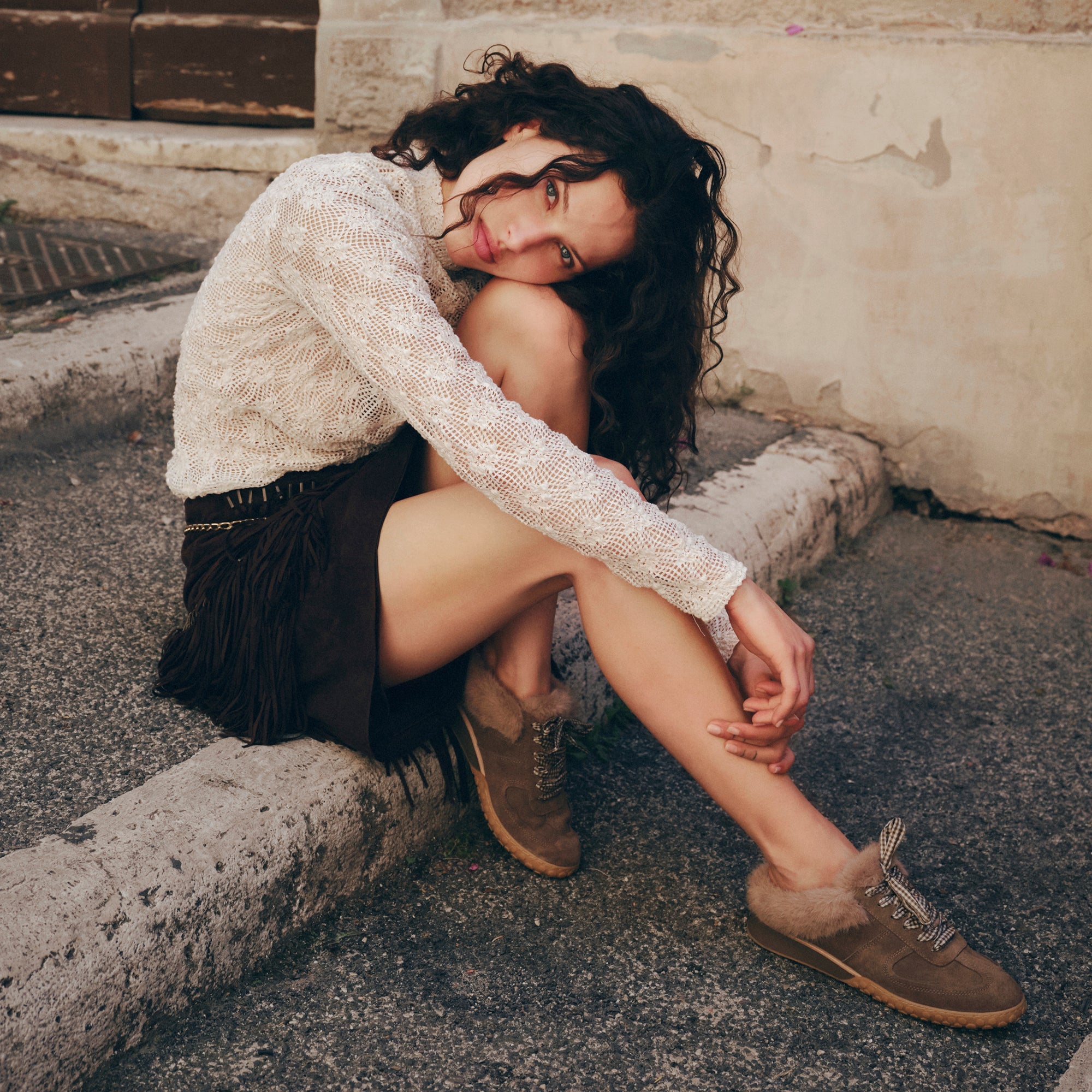 Izzey Plush Olive Suede Sneakers | Dolce Vita Women
