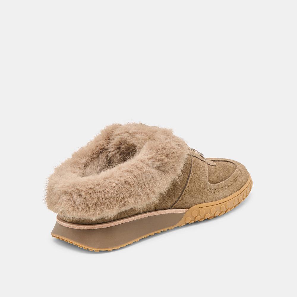 Izzey Plush Olive Suede Sneakers | Dolce Vita Women
