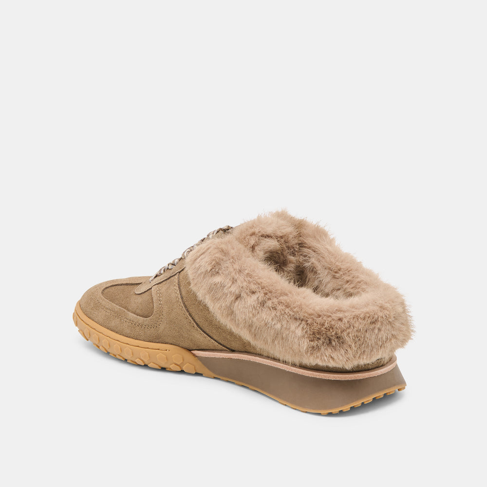Izzey Plush Olive Suede Sneakers | Dolce Vita Women