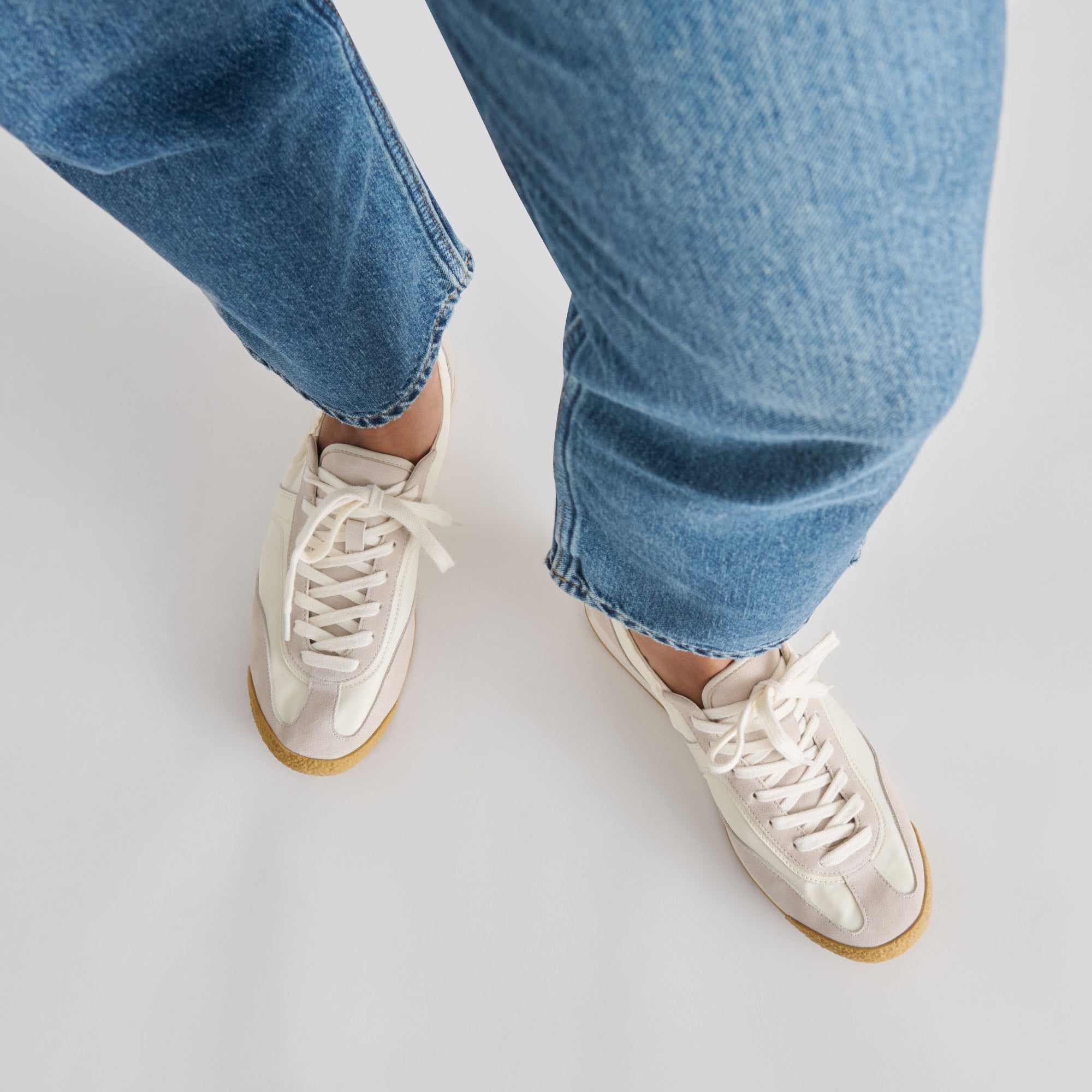 Sariya White Nylon Sneakers | Women Dolce Vita