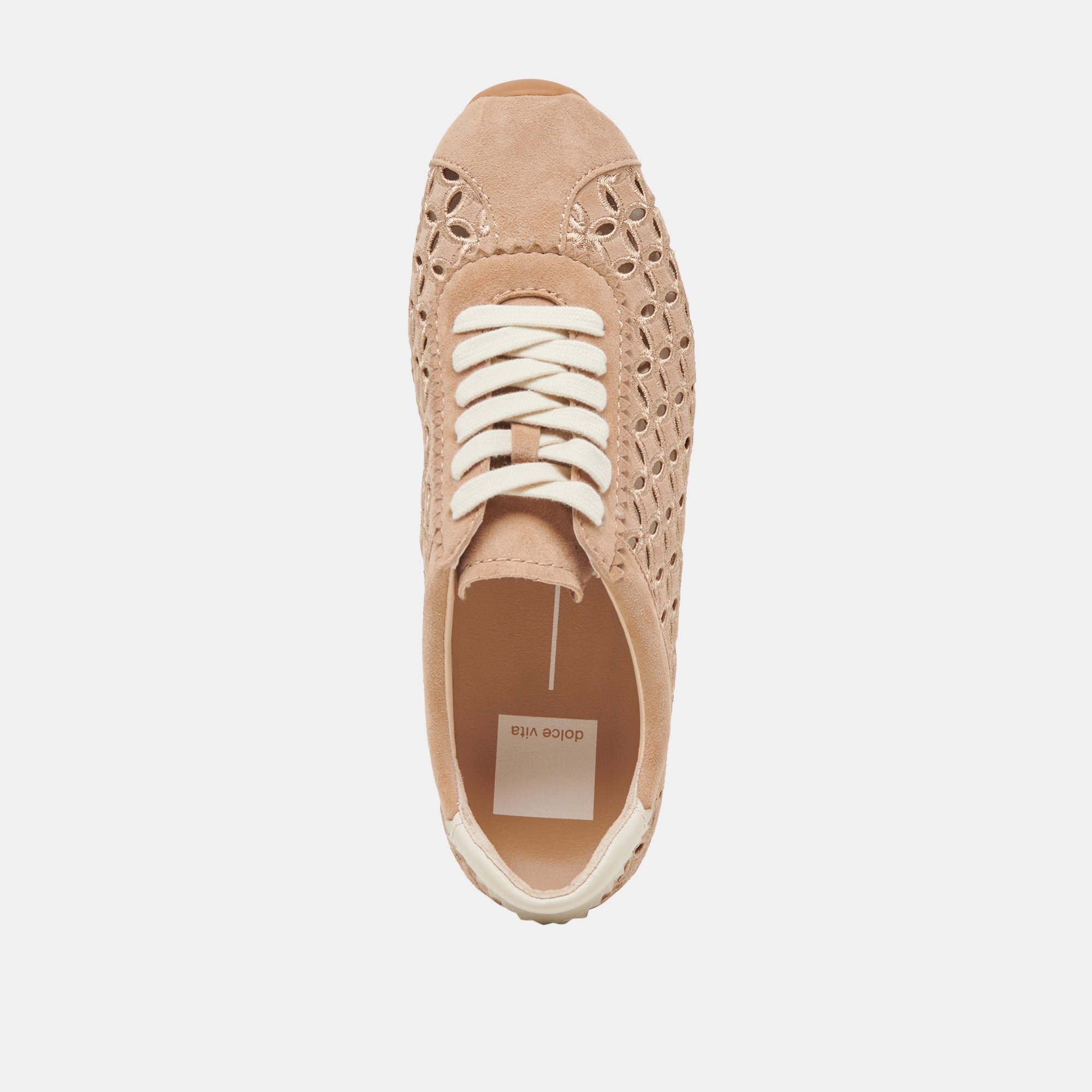 DANIE EYELET PERF SNEAKERS CAMEL SUEDE | Women Dolce Vita