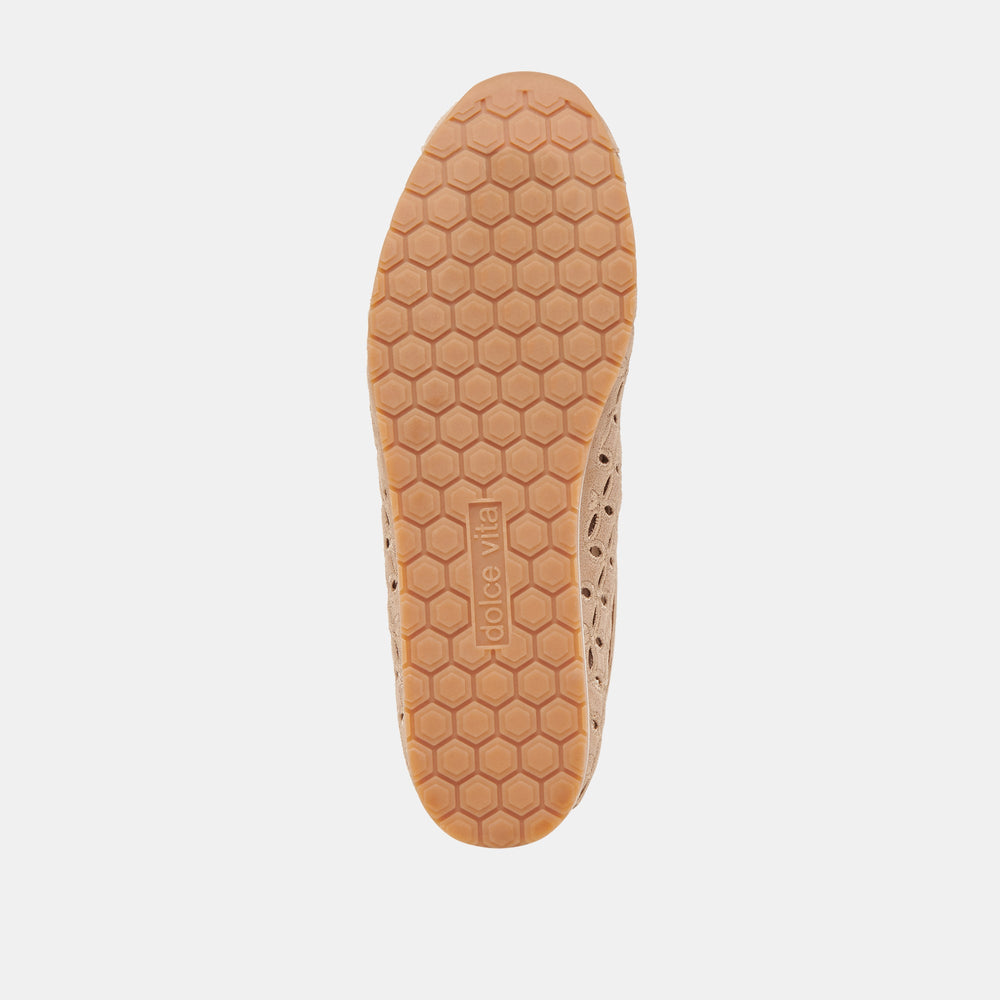 DANIE EYELET PERF SNEAKERS CAMEL SUEDE | Women Dolce Vita