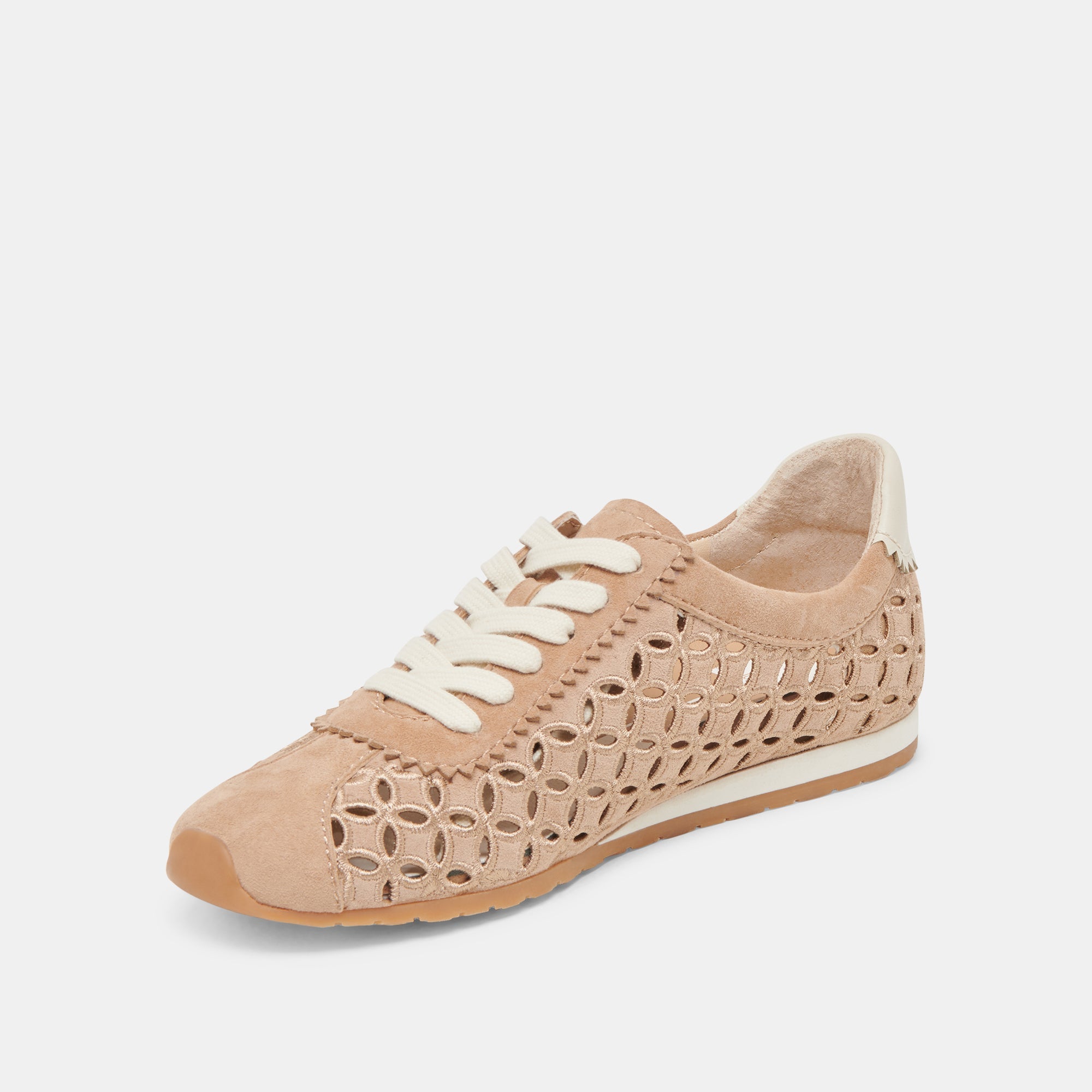 DANIE EYELET PERF SNEAKERS CAMEL SUEDE | Women Dolce Vita
