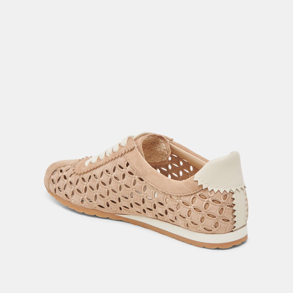 DANIE EYELET PERF SNEAKERS CAMEL SUEDE | Women Dolce Vita