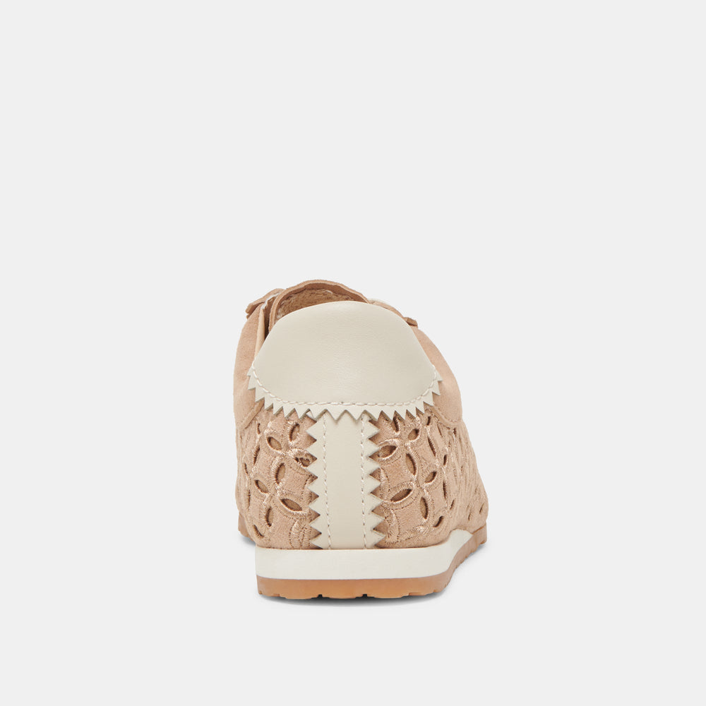 DANIE EYELET PERF SNEAKERS CAMEL SUEDE | Women Dolce Vita