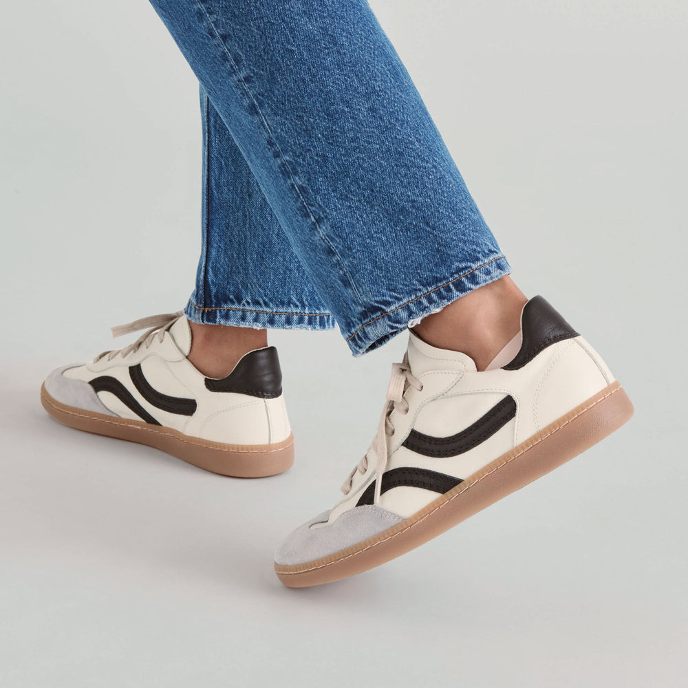Rebel White Black Leather Sneakers | Women Dolce Vita