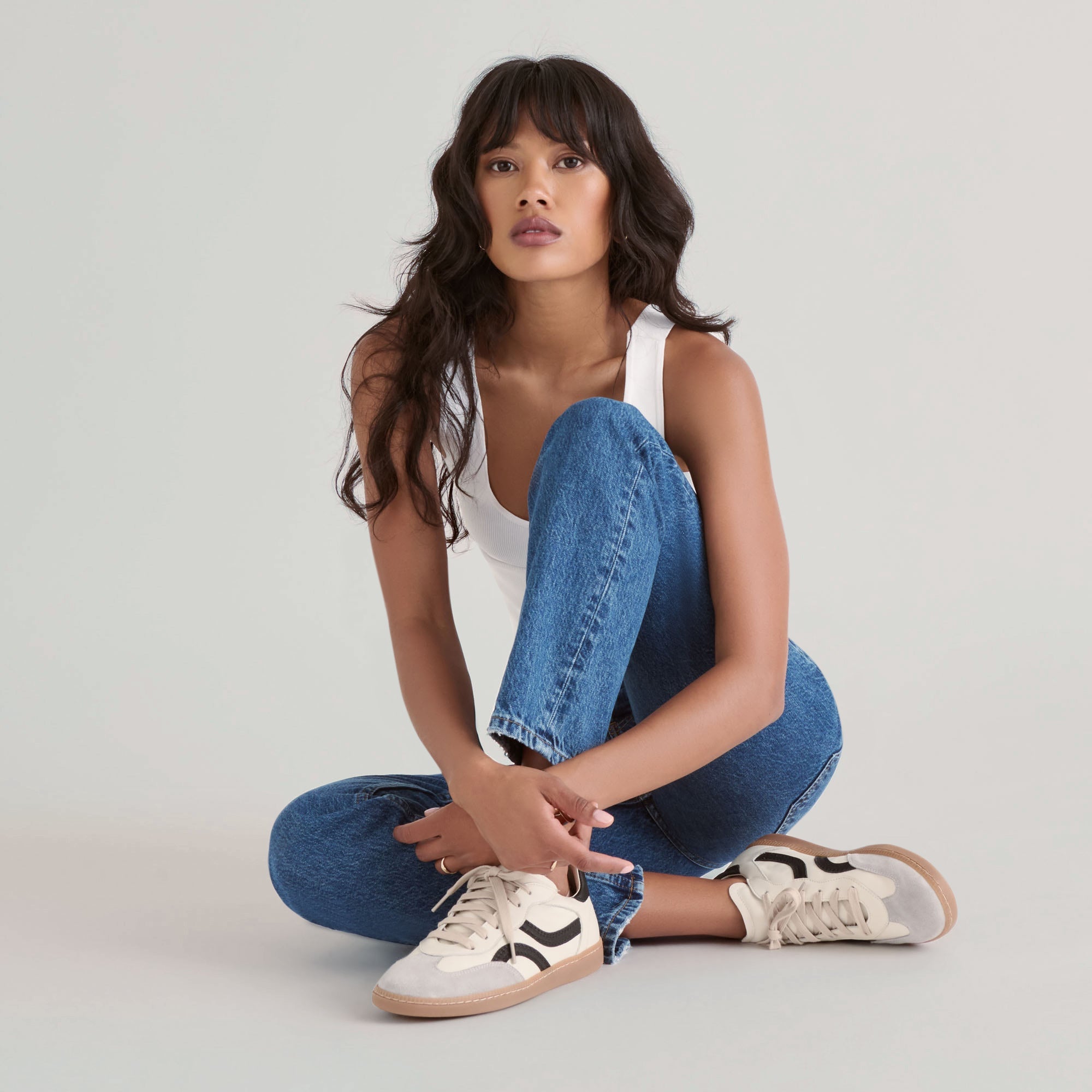 Rebel White Black Leather Sneakers | Women Dolce Vita