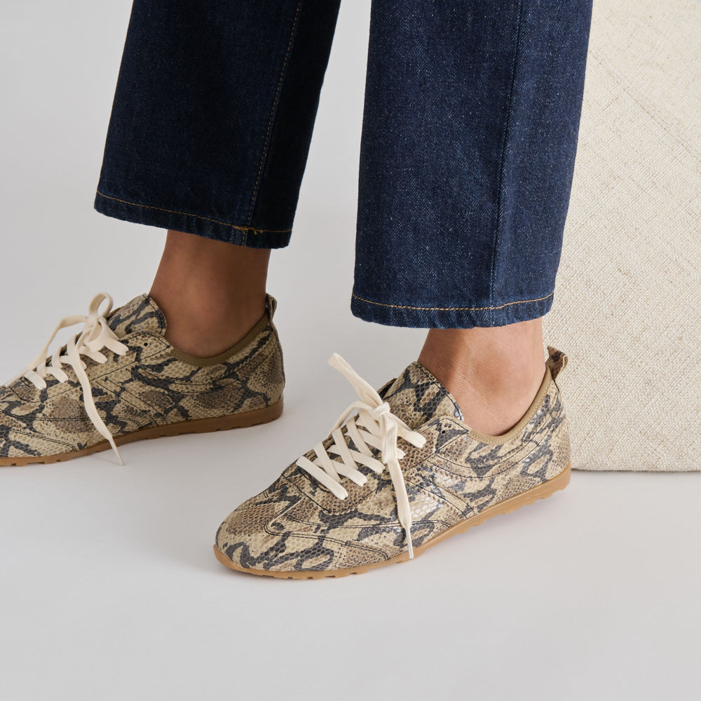 Viper Snake Print Embossed Leather Sneakers | Women Dolce Vita