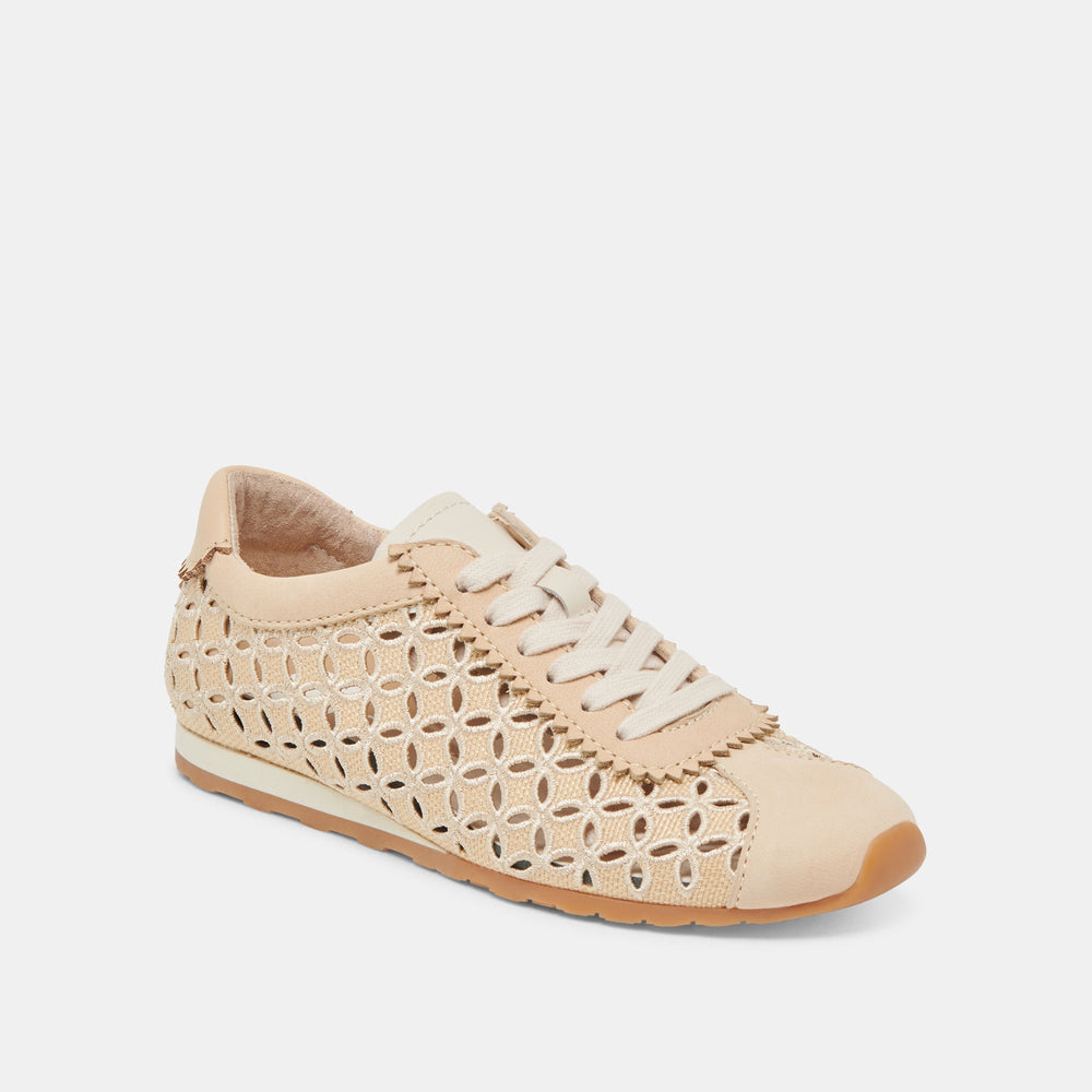 DANIE EYELET PERF SNEAKERS LT NATURAL RAFFIA | Dolce Vita Women
