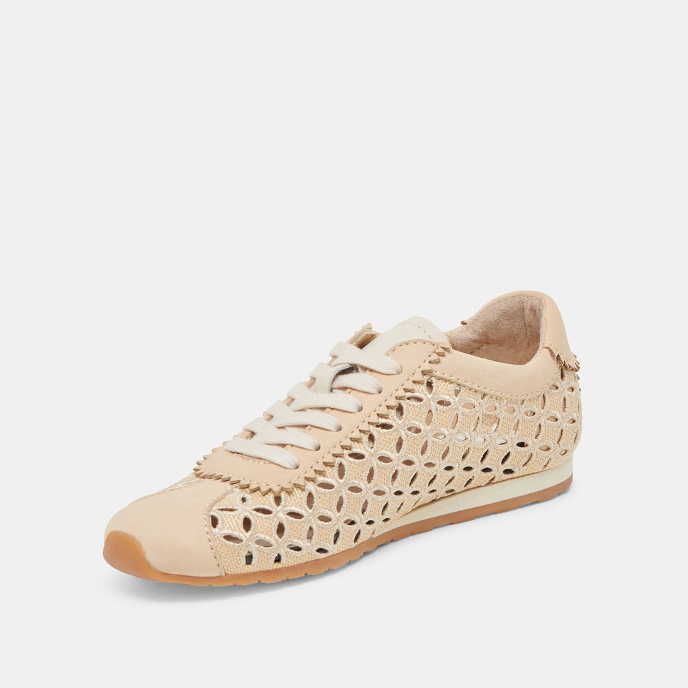 DANIE EYELET PERF SNEAKERS LT NATURAL RAFFIA | Dolce Vita Women