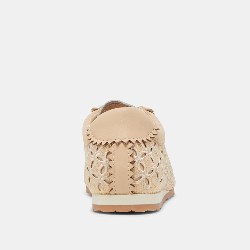 DANIE EYELET PERF SNEAKERS LT NATURAL RAFFIA | Dolce Vita Women