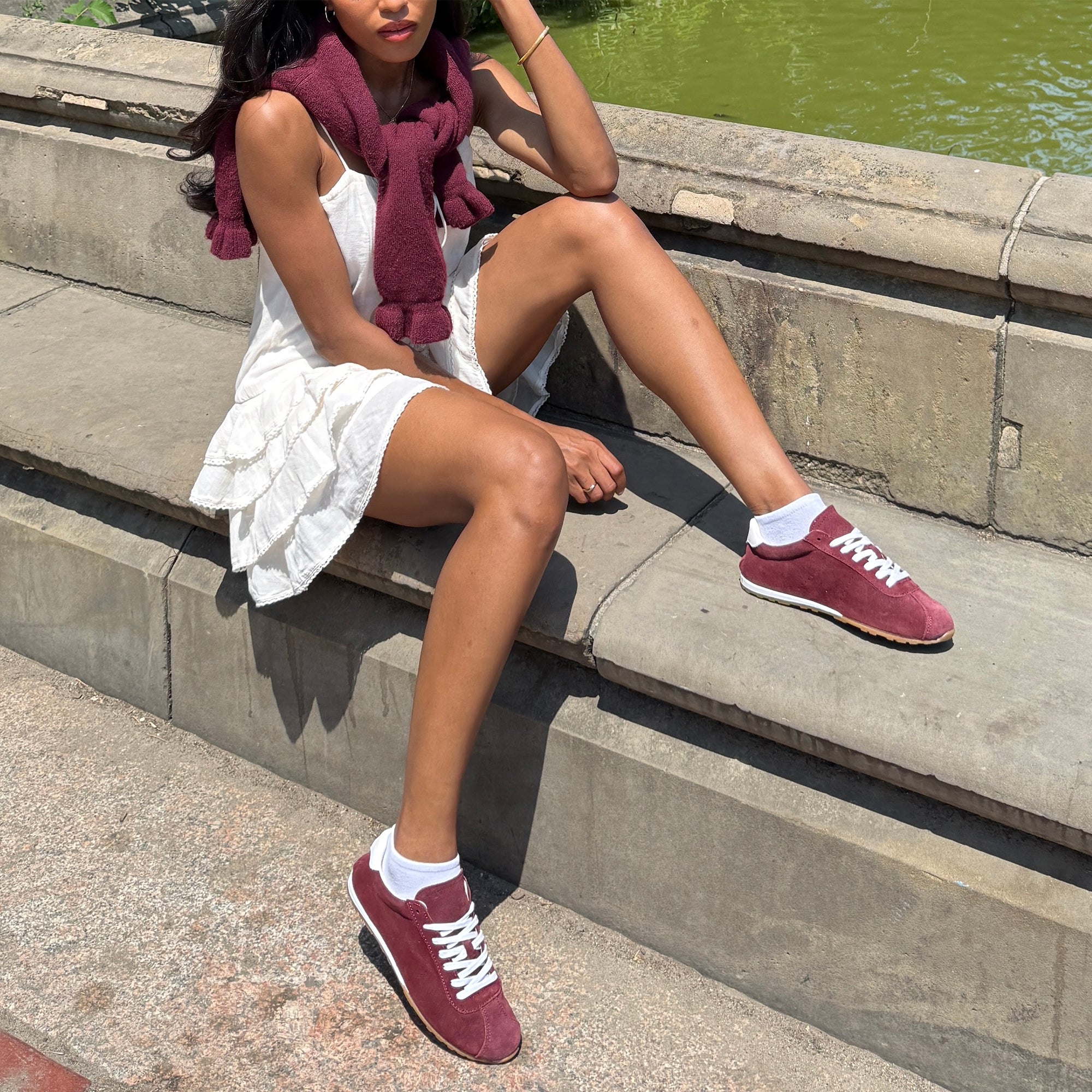 Serina Burgundy Suede Sneakers | Women Dolce Vita