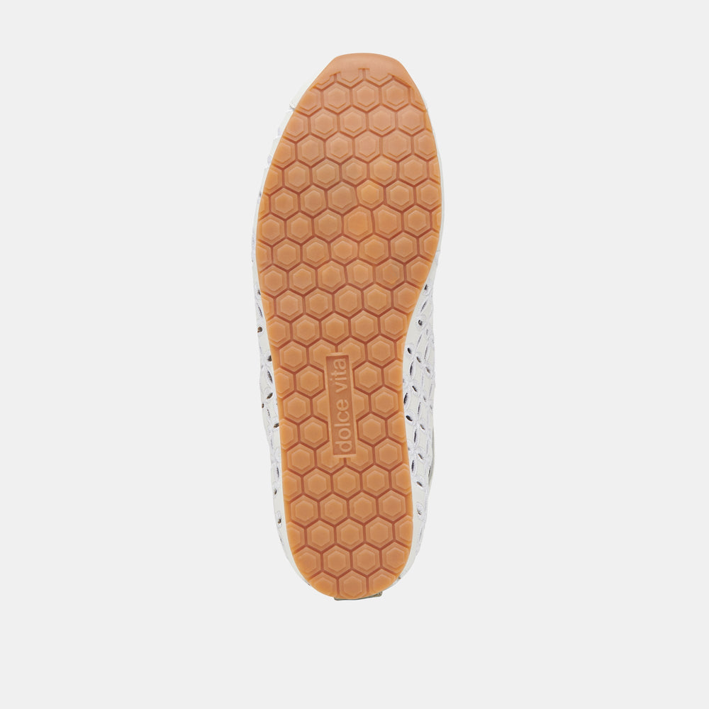 DANIE EYELET PERF SNEAKERS TRUE WHITE LEATHER | Dolce Vita Women