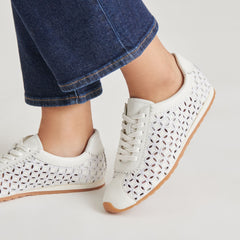 DANIE EYELET PERF SNEAKERS TRUE WHITE LEATHER | Dolce Vita Women