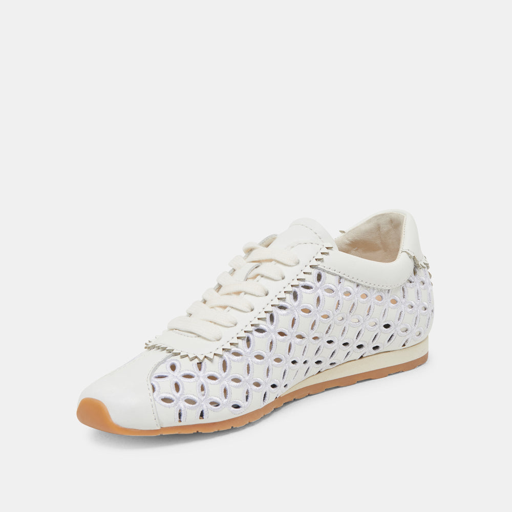 DANIE EYELET PERF SNEAKERS TRUE WHITE LEATHER | Dolce Vita Women