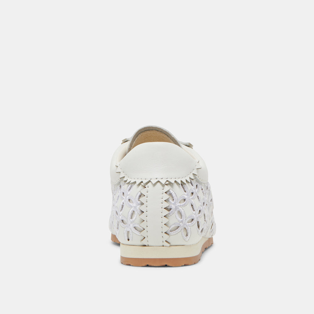 DANIE EYELET PERF SNEAKERS TRUE WHITE LEATHER | Dolce Vita Women