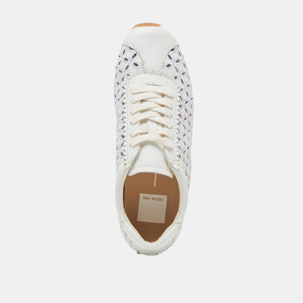 DANIE EYELET PERF SNEAKERS TRUE WHITE LEATHER | Dolce Vita Women
