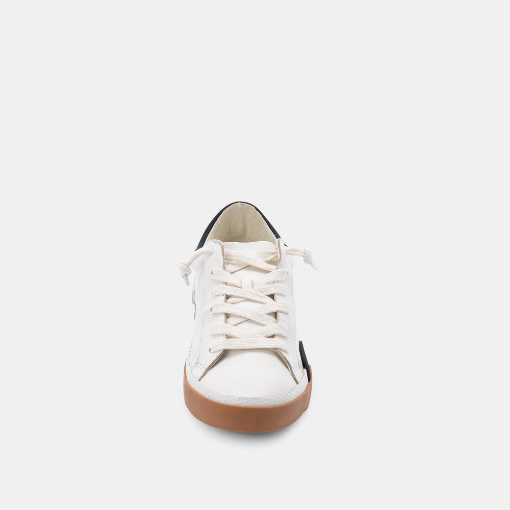Zina Wide Sneakers White Black Leather | Women Dolce Vita