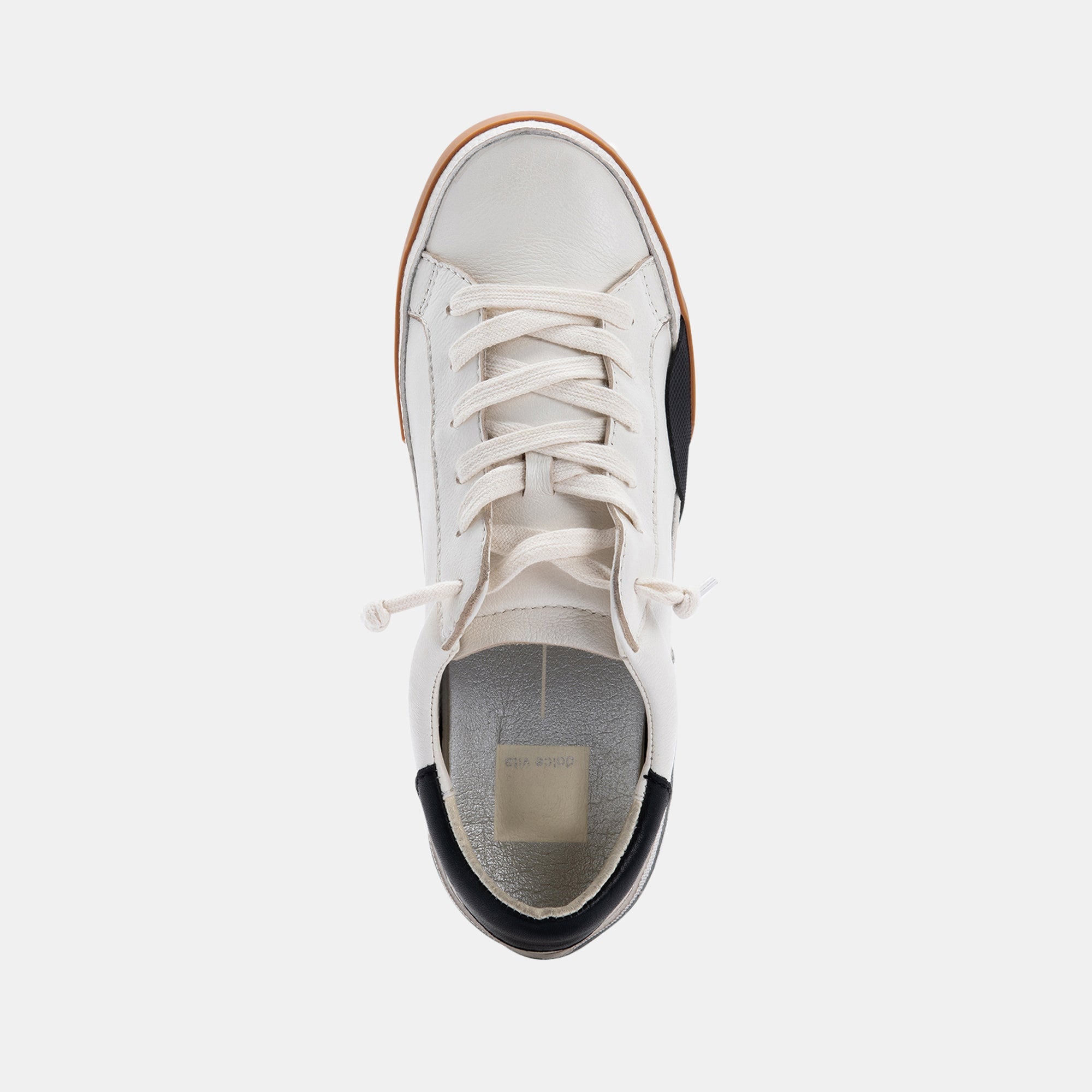 Zina Wide Sneakers White Black Leather | Women Dolce Vita