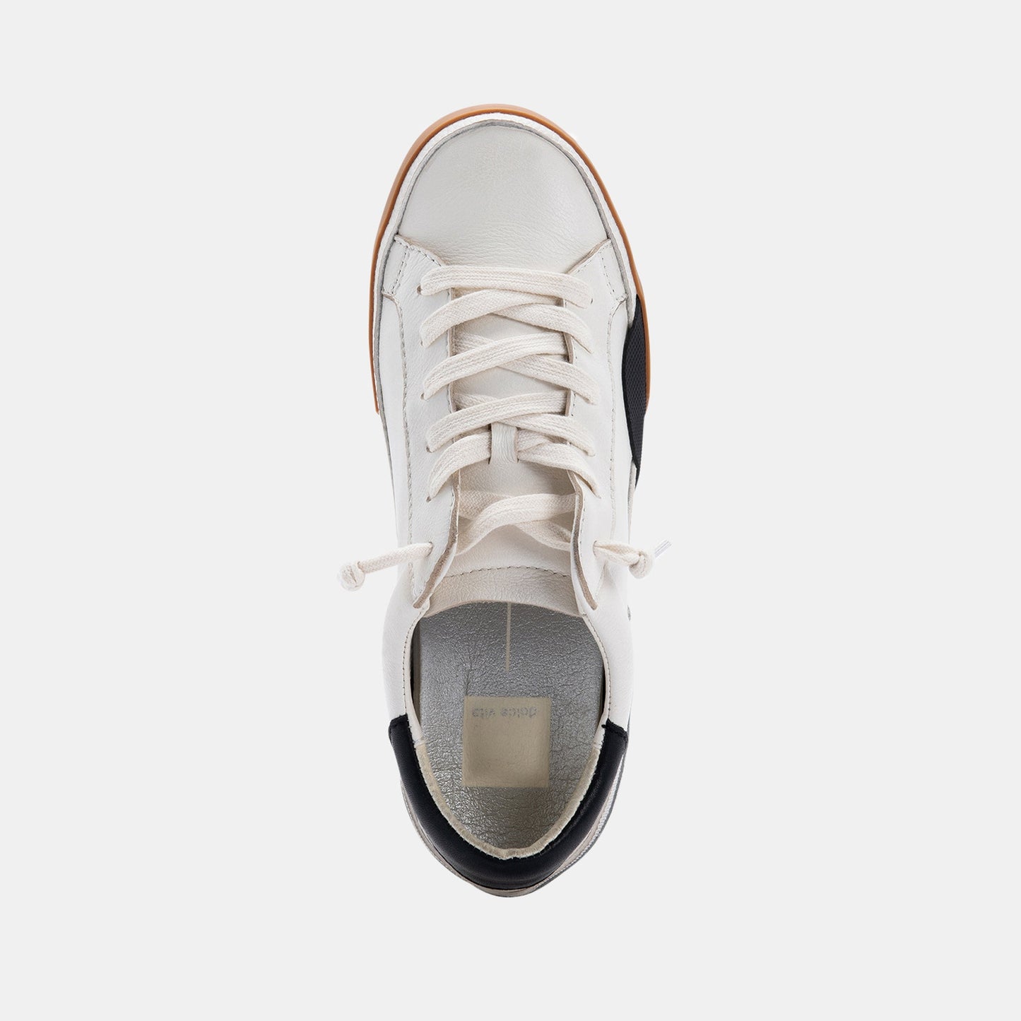 Zina Wide Sneakers White Black Leather - Dolce Vita