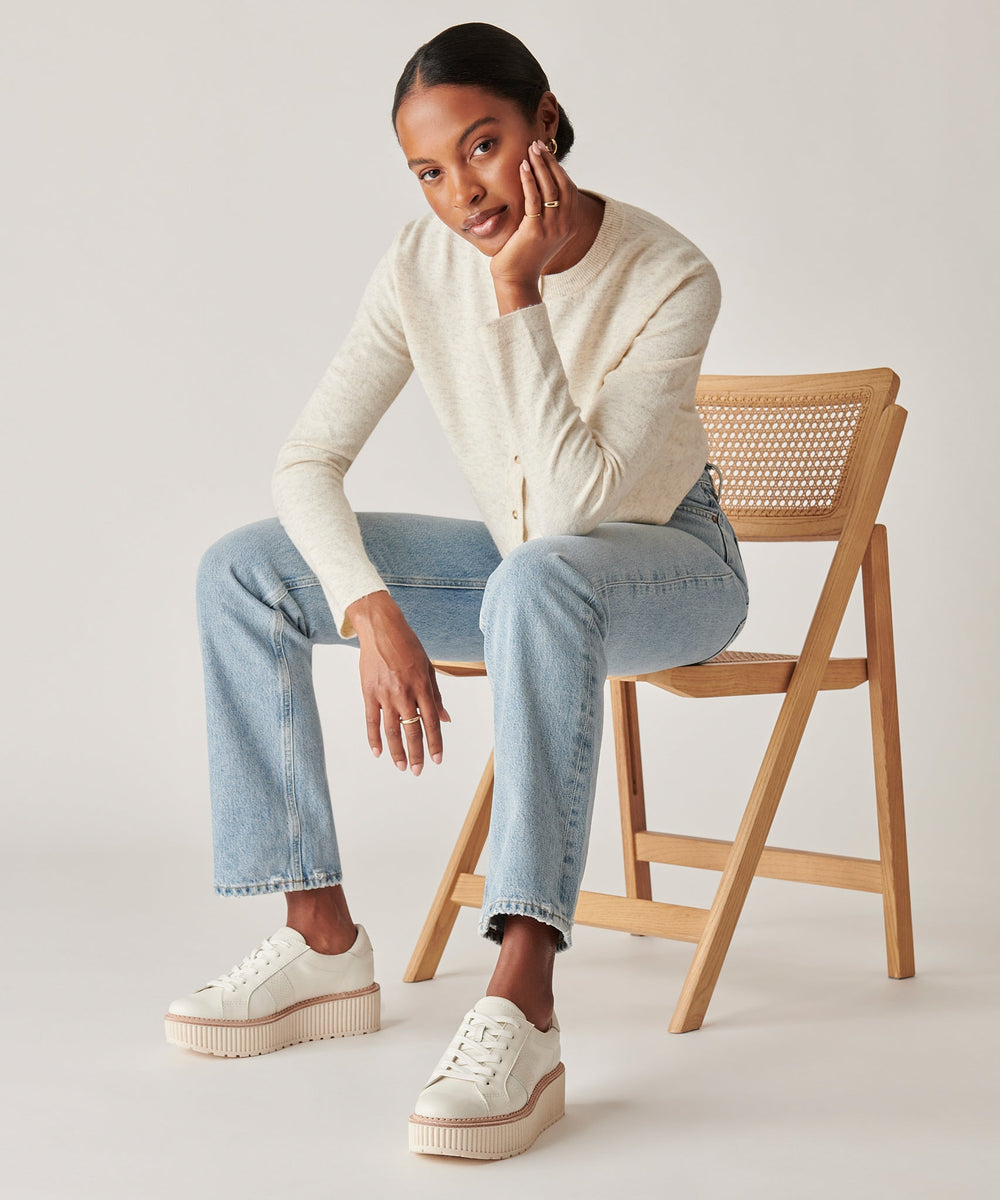 TIGER SNEAKERS WHITE LEATHER | Women Dolce Vita