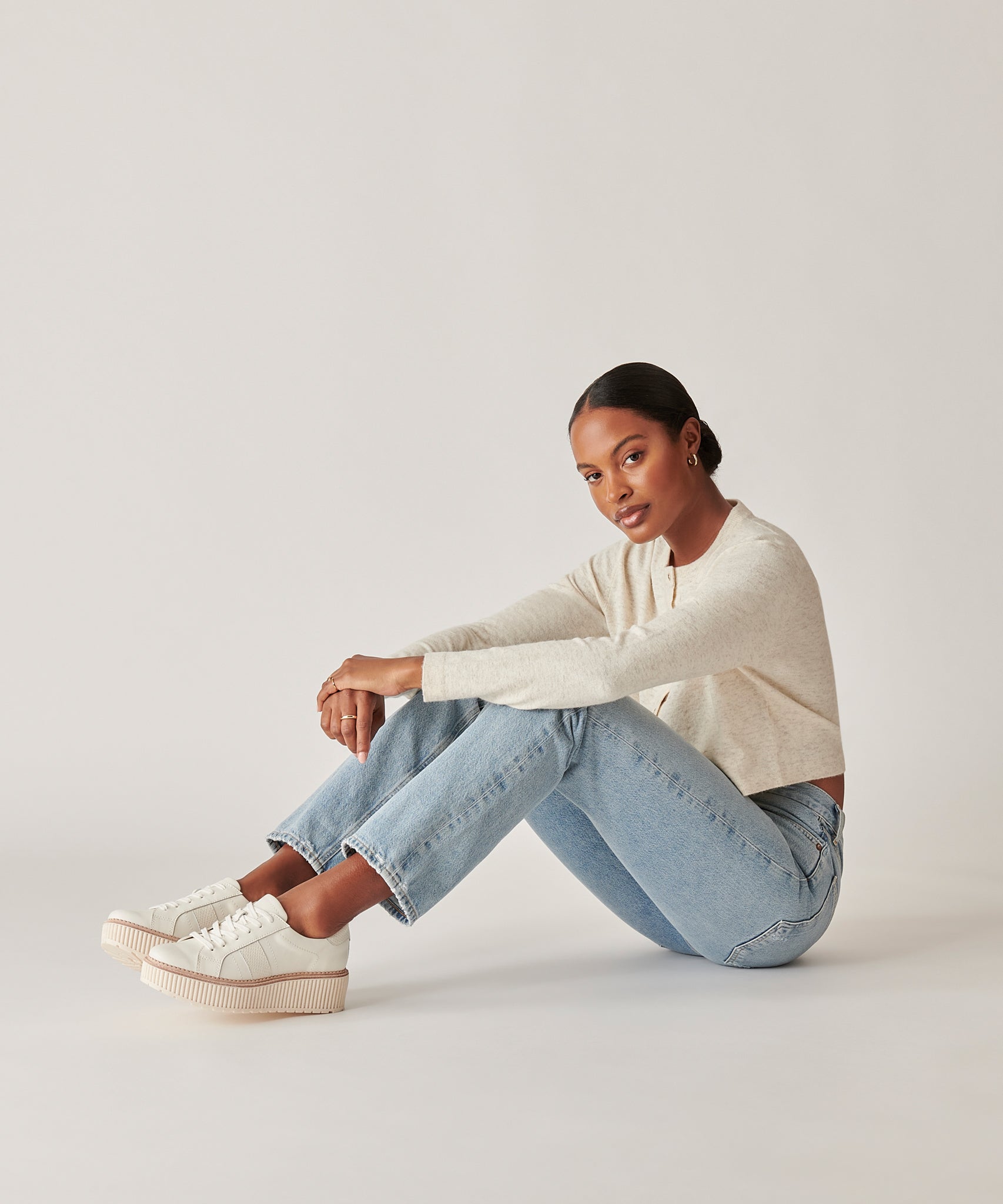 TIGER SNEAKERS WHITE LEATHER | Women Dolce Vita