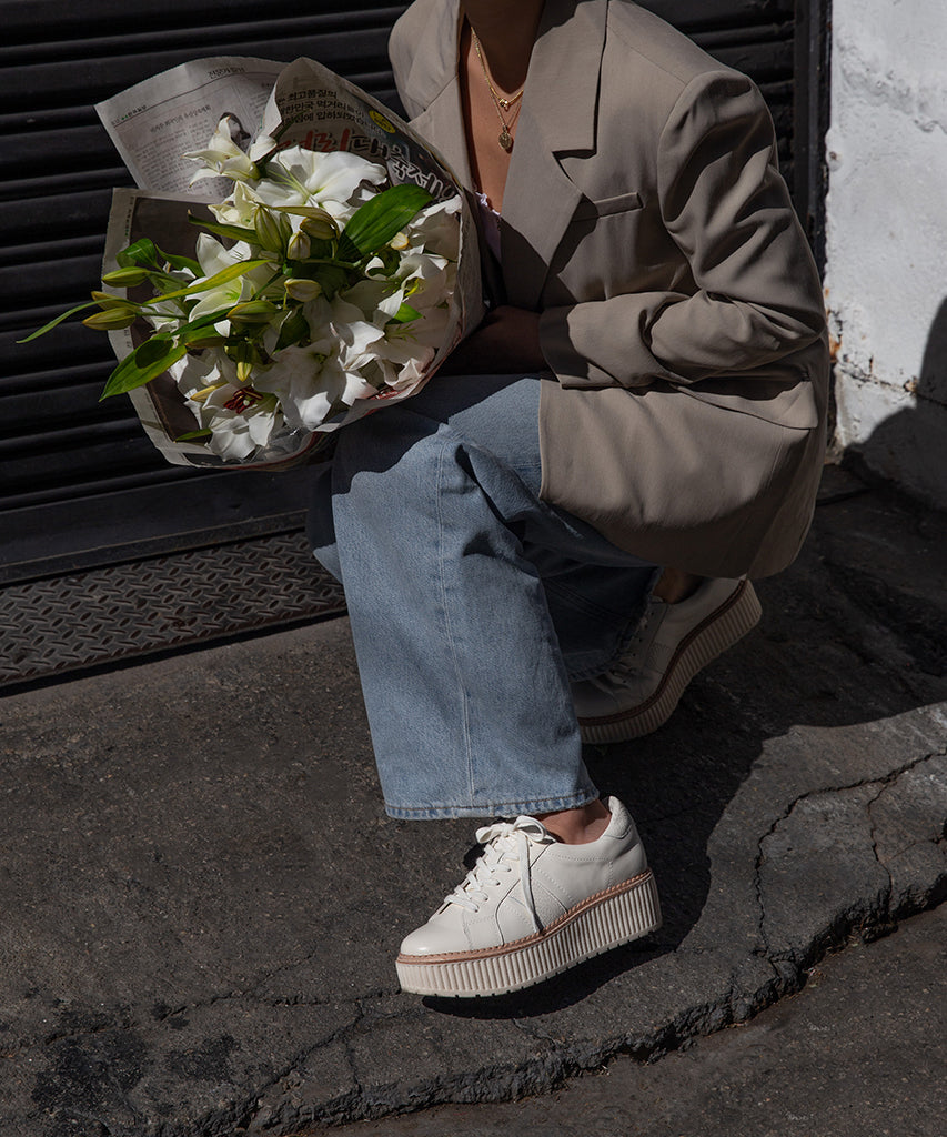 TIGER SNEAKERS WHITE LEATHER | Women Dolce Vita