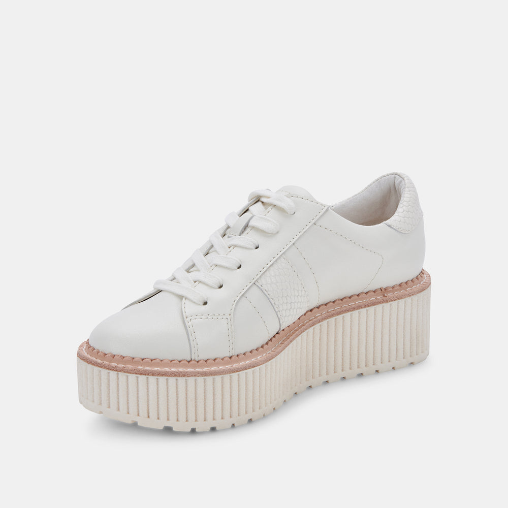 TIGER SNEAKERS WHITE LEATHER | Women Dolce Vita