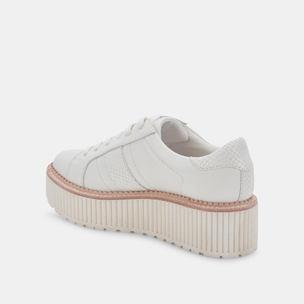 TIGER SNEAKERS WHITE LEATHER | Women Dolce Vita