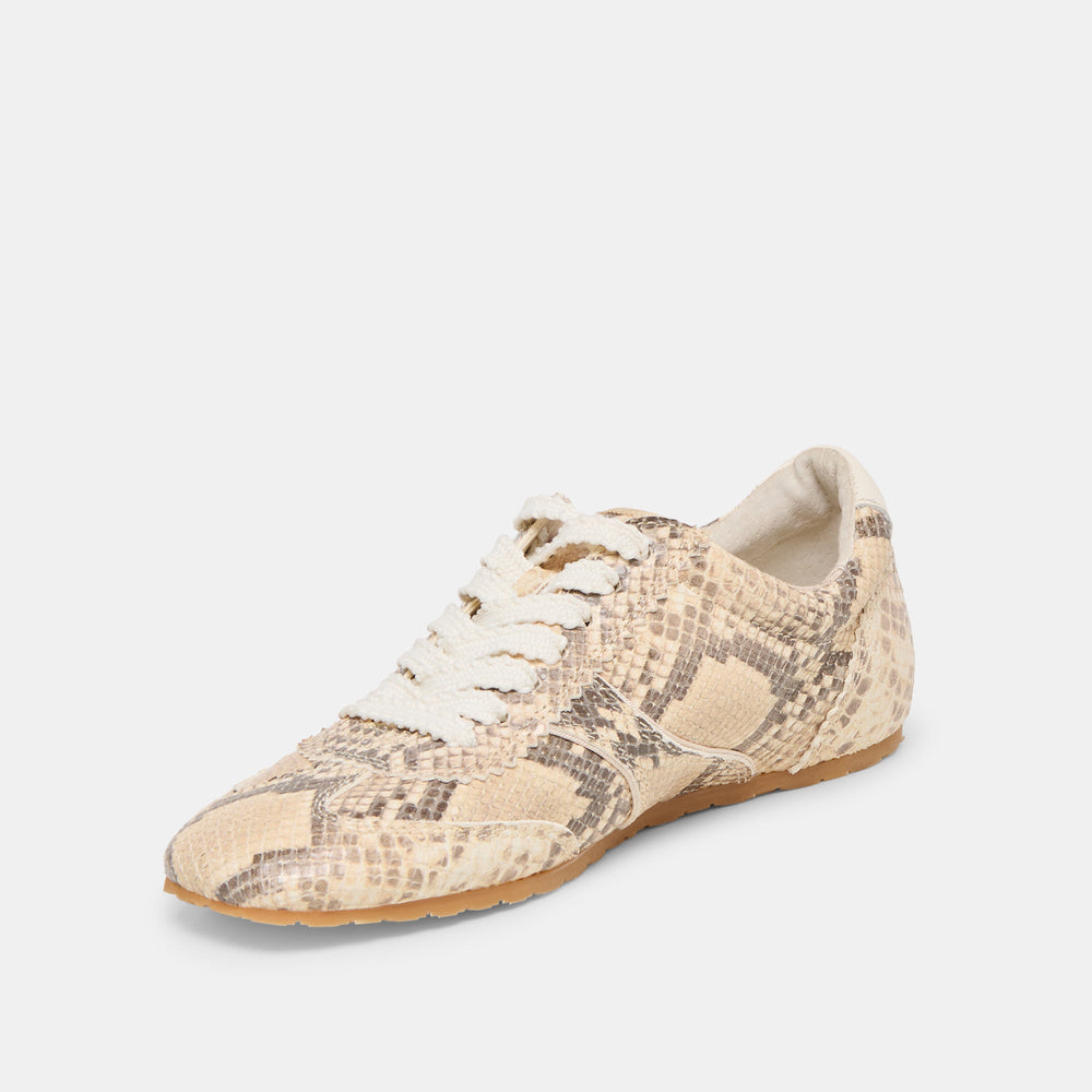 Dorie Natural Snake Embossed Leather Sneakers | Dolce Vita Women