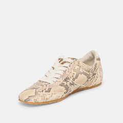 Dorie Natural Snake Embossed Leather Sneakers | Dolce Vita Women