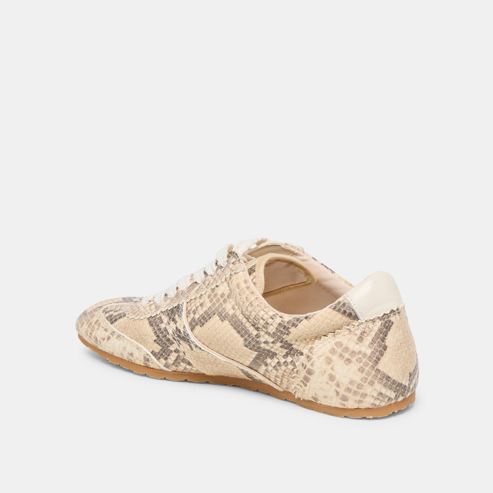 Dorie Natural Snake Embossed Leather Sneakers | Dolce Vita Women