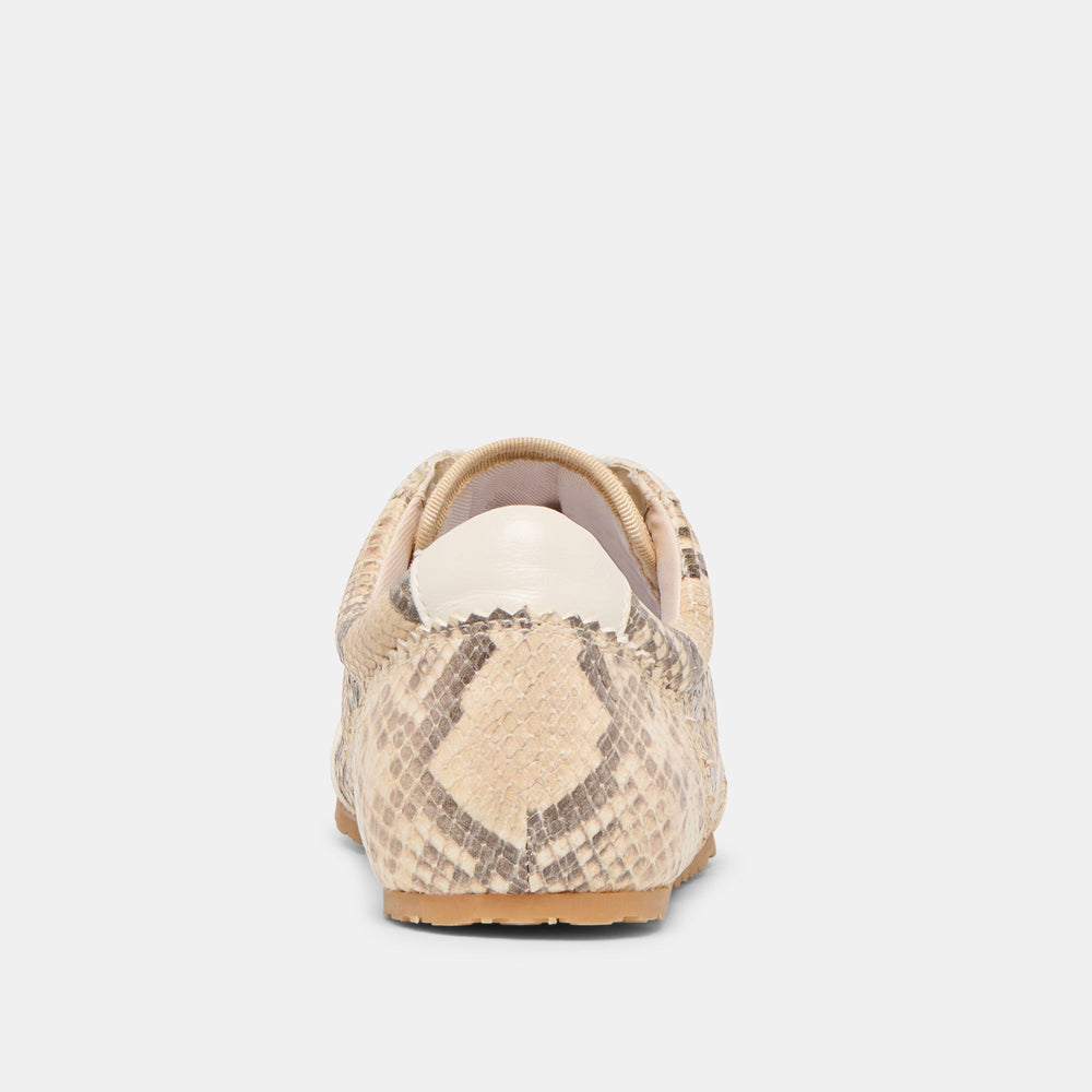 Dorie Natural Snake Embossed Leather Sneakers | Dolce Vita Women