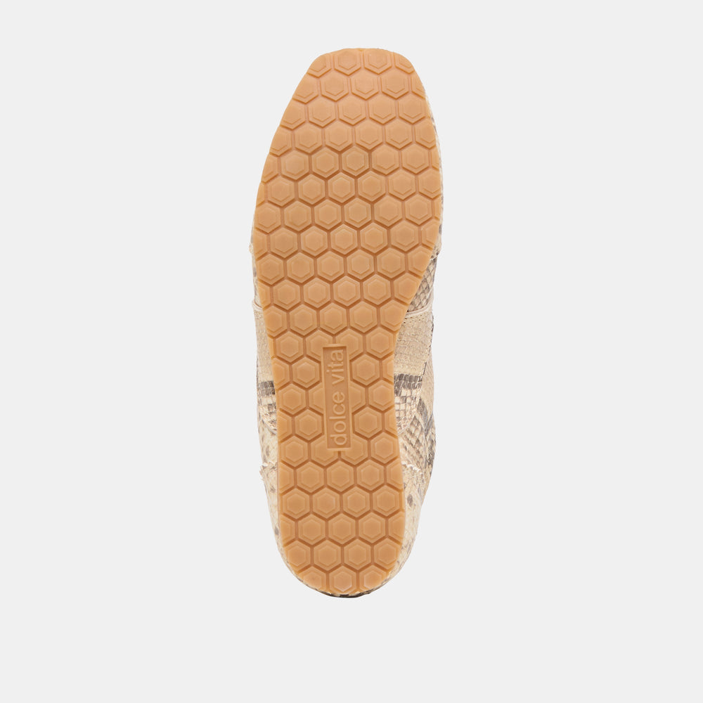 Dorie Natural Snake Embossed Leather Sneakers | Dolce Vita Women