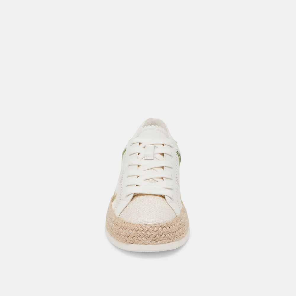 AZALIA SNEAKERS WHITE FLORAL RAFFIA | Women Dolce Vita