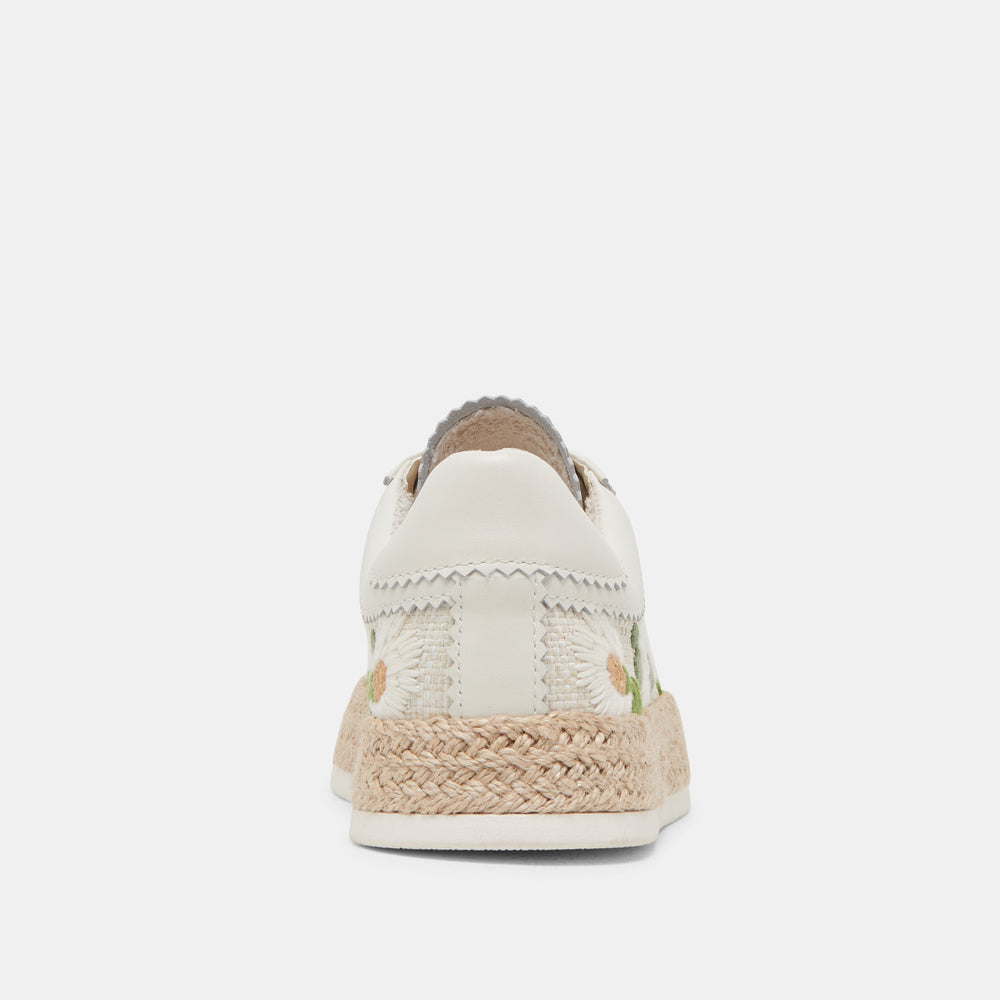 AZALIA SNEAKERS WHITE FLORAL RAFFIA | Women Dolce Vita