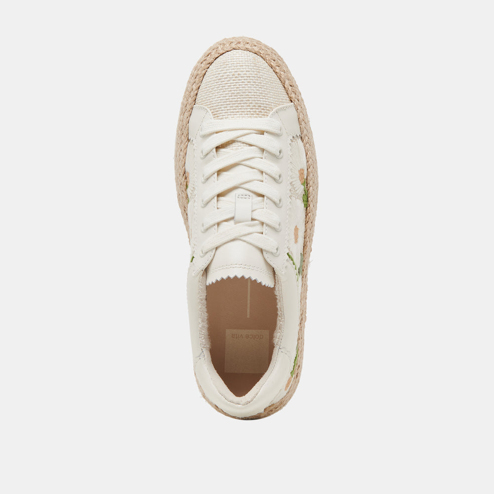 AZALIA SNEAKERS WHITE FLORAL RAFFIA | Women Dolce Vita