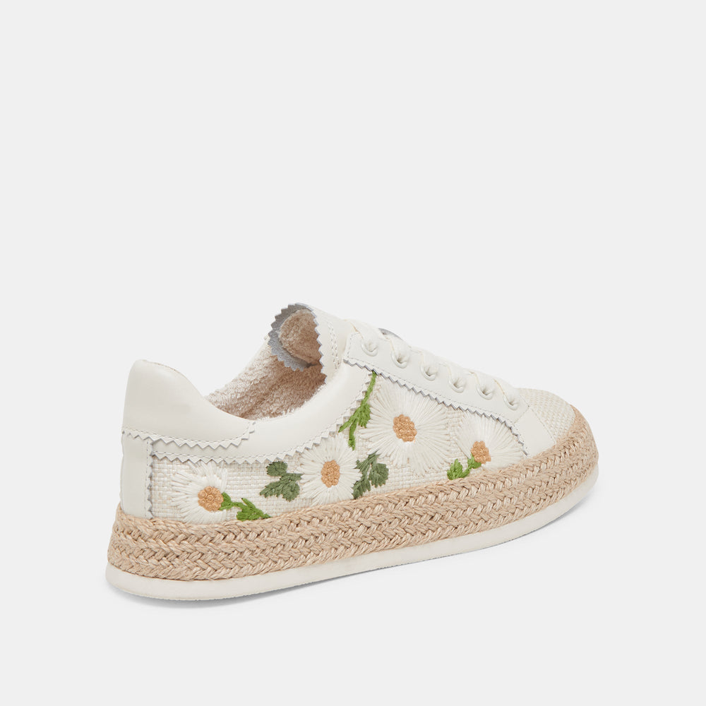 AZALIA SNEAKERS WHITE FLORAL RAFFIA | Women Dolce Vita