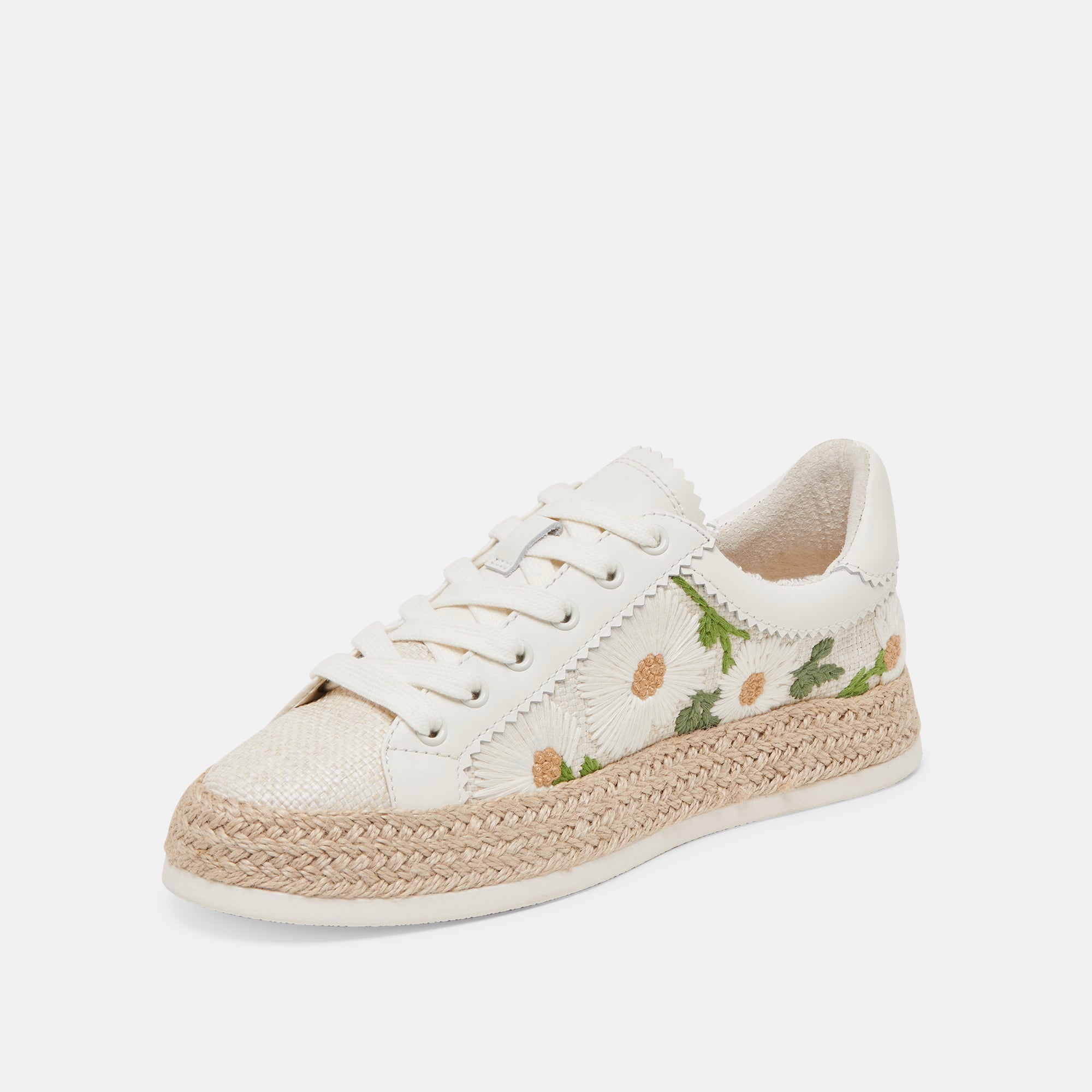 AZALIA SNEAKERS WHITE FLORAL RAFFIA | Women Dolce Vita