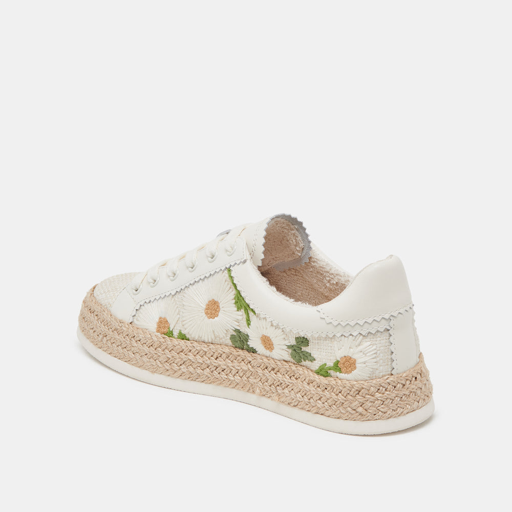 AZALIA SNEAKERS WHITE FLORAL RAFFIA | Women Dolce Vita
