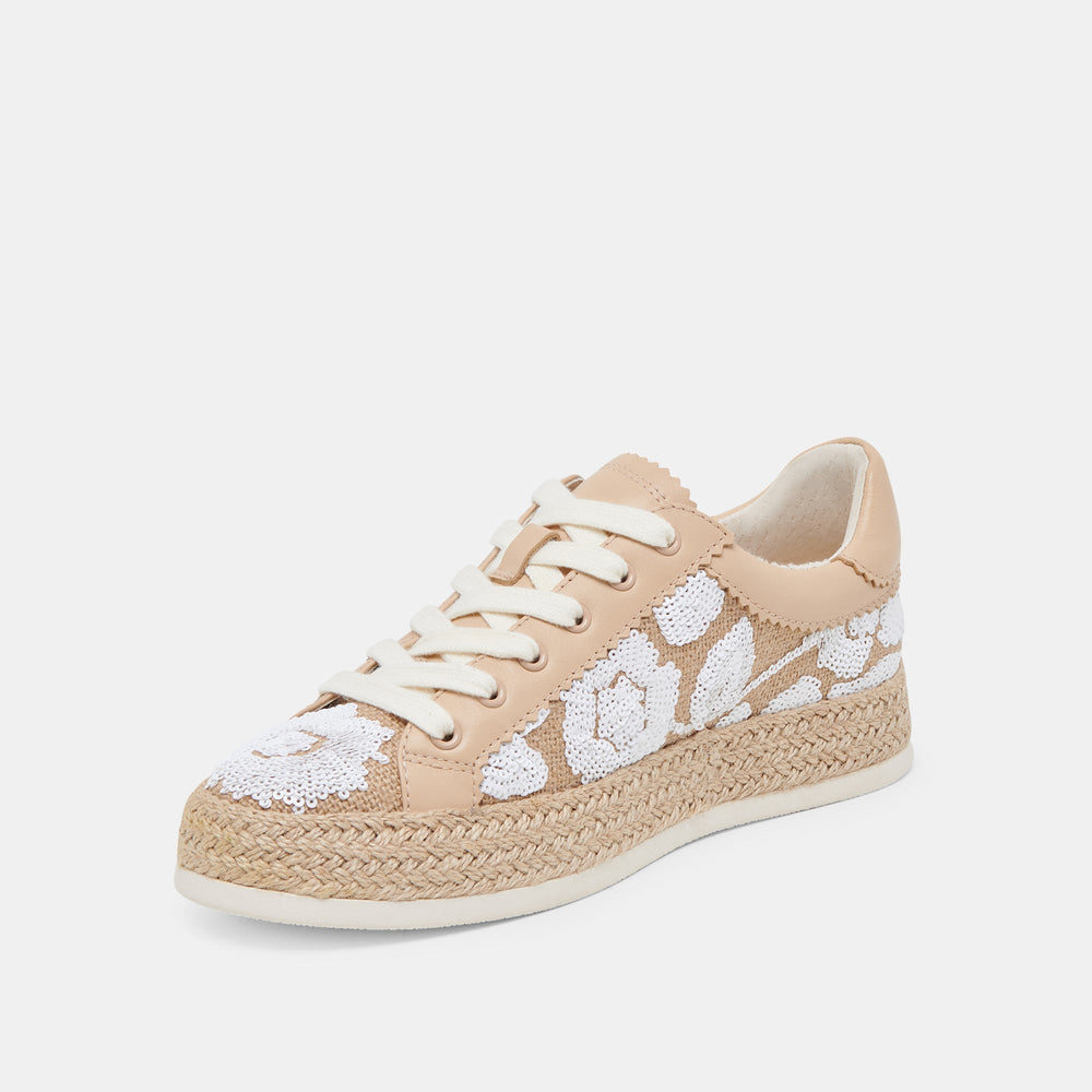 AZALIA SNEAKERS NATURAL MULTI FLORAL SEQUIN | Women Dolce Vita