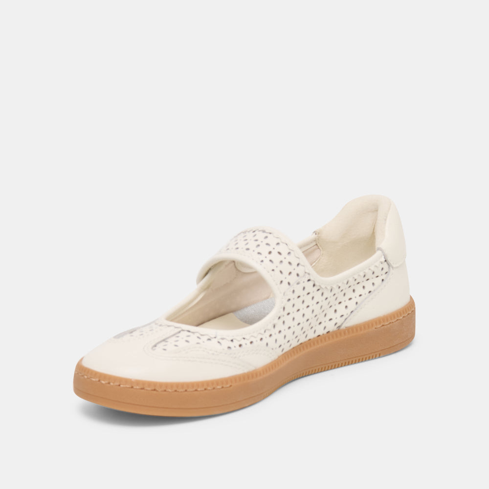 Nanet White Perforated Leather Sneakers | Women Dolce Vita