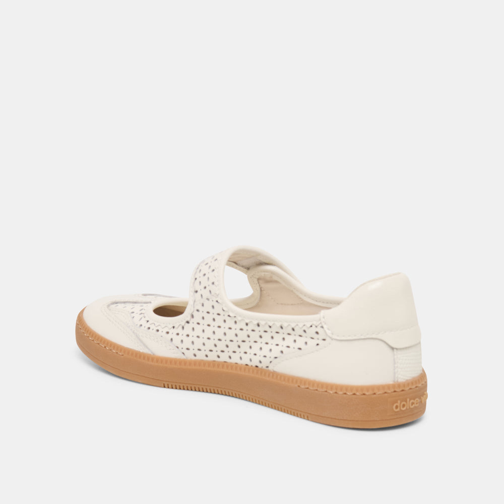 Nanet White Perforated Leather Sneakers | Women Dolce Vita