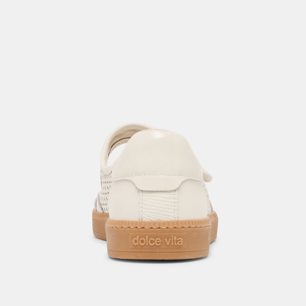 Nanet White Perforated Leather Sneakers | Women Dolce Vita