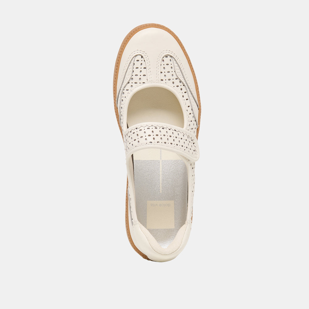 Nanet White Perforated Leather Sneakers | Women Dolce Vita