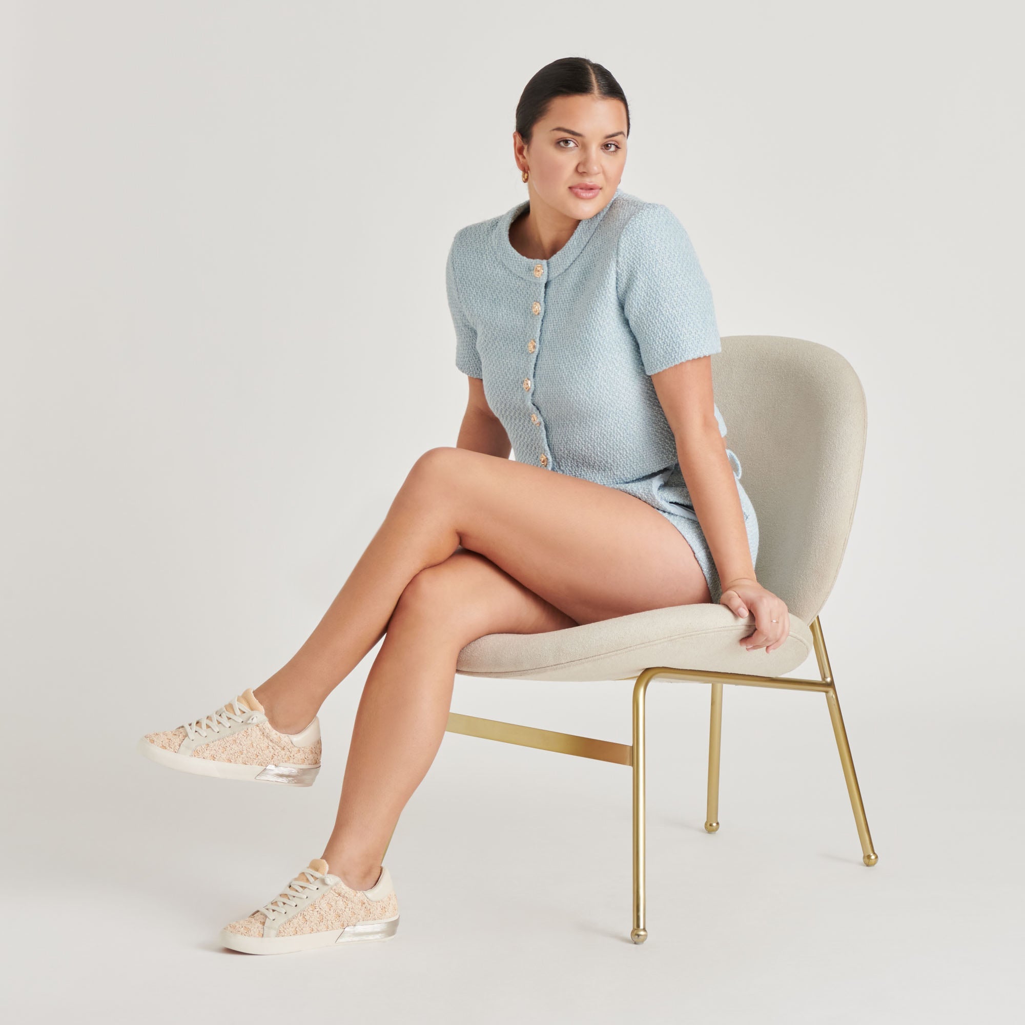 ZINA FLORAL SNEAKERS CREME FLORAL RAFFIA | Dolce Vita Women