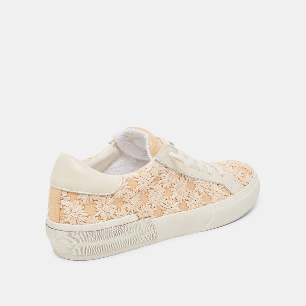 ZINA FLORAL SNEAKERS CREME FLORAL RAFFIA | Dolce Vita Women