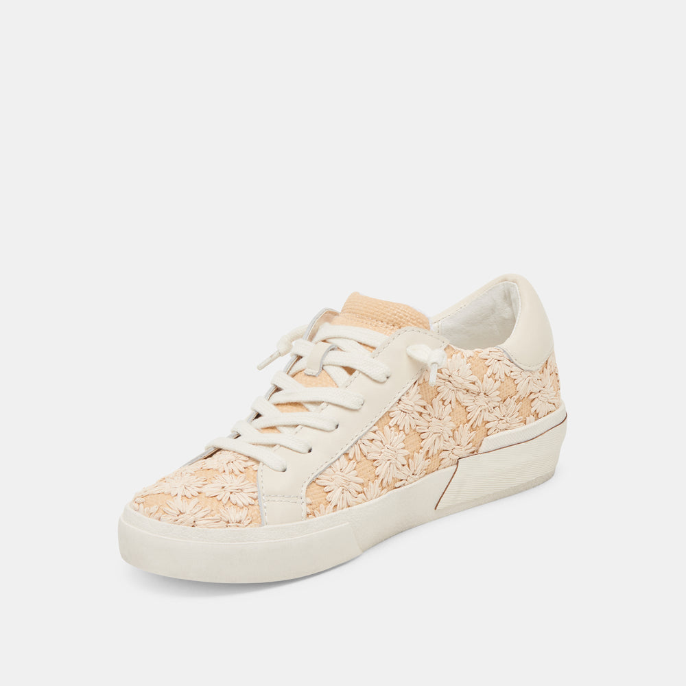 ZINA FLORAL SNEAKERS CREME FLORAL RAFFIA | Dolce Vita Women